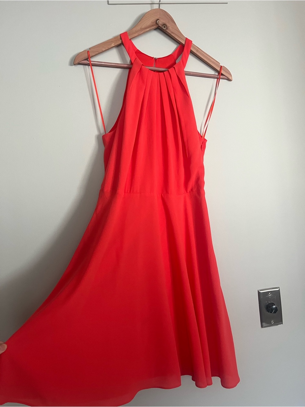 Express Red Halter Midi Dress